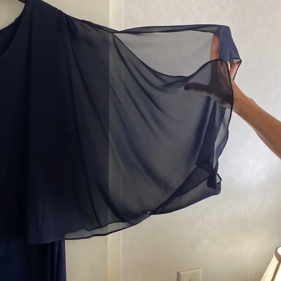 Glamour Deep Blue Asymmetrical Dress - Picture 3 of 10